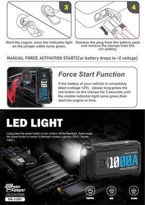 Emergency Outdoor Car Jump Starter With Flashlight 3 In 1 Wholesales Phone Power