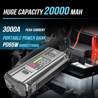 Multifunctional 4 In 1 Emergency PD 65W 3000A Peak Current Battery Booster Power Bank Jump Starter