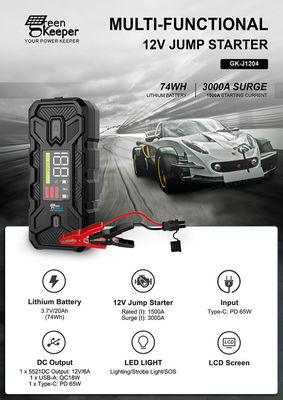 20000mah Portable Jump Starter Pack Utrai Booster 1500A With LED Light For Emergency