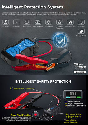 Multifunctional Portable Power Bank Battery 12v Car Jump Starter Total Output 15W