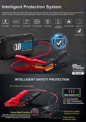 High Power Car Jump Starter Power Bank for Multi-function Portable 12v Lithium Battery
