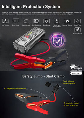 Car Emergency Battery J1203 Peak 3000A 20000mAh Boost Jump Starter for 8.0L Vehicles