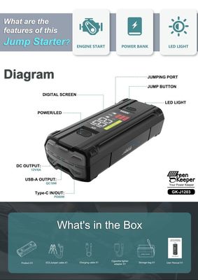 Car Battery Jump Starterr UltraSafe Super Capacitor 3000A Power Bank for Vehicles Truck