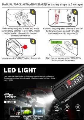 Car Battery Jump Starterr UltraSafe Super Capacitor 3000A Power Bank for Vehicles Truck
