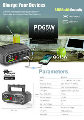 GreenKeeper UltraSafe High Discharge 4000A Best Car Battery Jump Starter for Vehicles Truck Car
