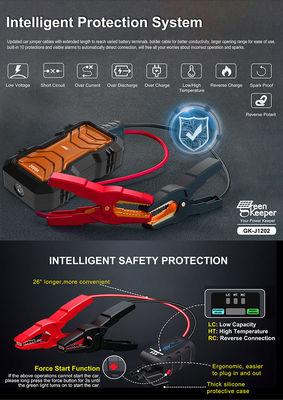 QC 18W Input GreenKeeper UltraSafe Super Capacitor 2000A Battery Jump Starter With LED Light