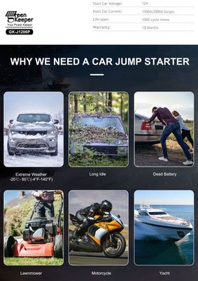UltraSafe 12V Jump Starter with LED Light and Air Compressor 3000A Car Battery Booster