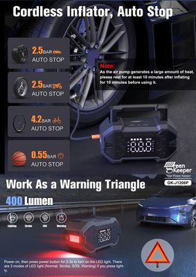 12V Type-C Input UltraSafe Jump Starter with LED Light and Temperature Compatibility