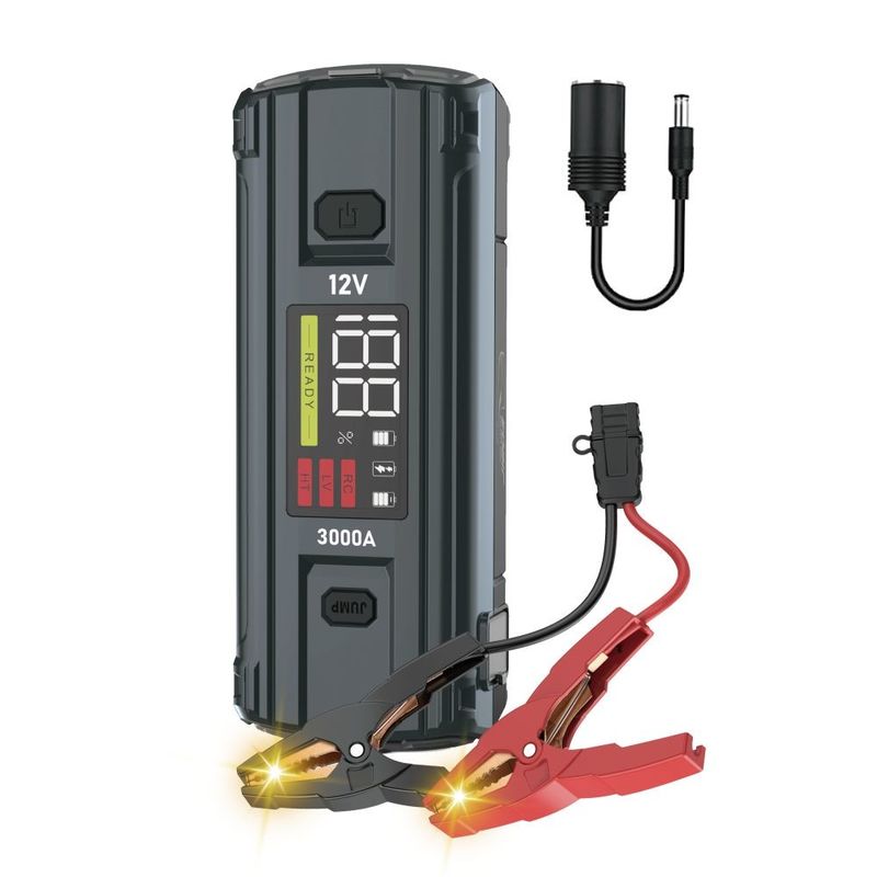 LCD Screen Function UltraSafe 12V 24V 3000A Battery Booster Pack For Car Jump Starter